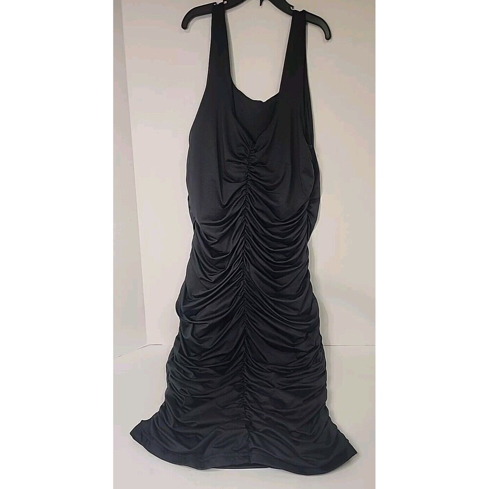 Womens Xl Spandex Stretch Black Dress Knee Length